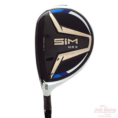 TaylorMade SIM MAX Fairway Wood 3 Wood 3W 15° PX HZRDUS Smoke Black RDX 80 Graphite Tour X-Stiff Left Handed 42.5in