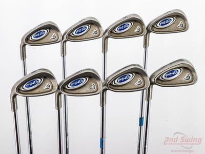 Ping i5 Iron Set 3-PW Stock Steel Shaft Steel Stiff Left Handed Green Dot +3/4"