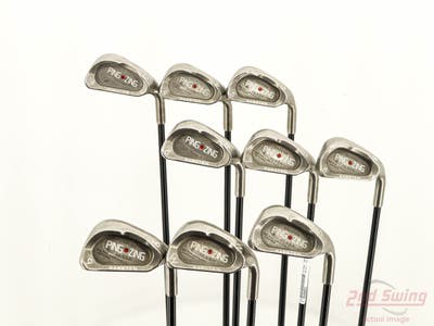 Ping Zing Iron Set 3-PW SW Stock Graphite Shaft Graphite Stiff Right Handed Red dot +1/4"