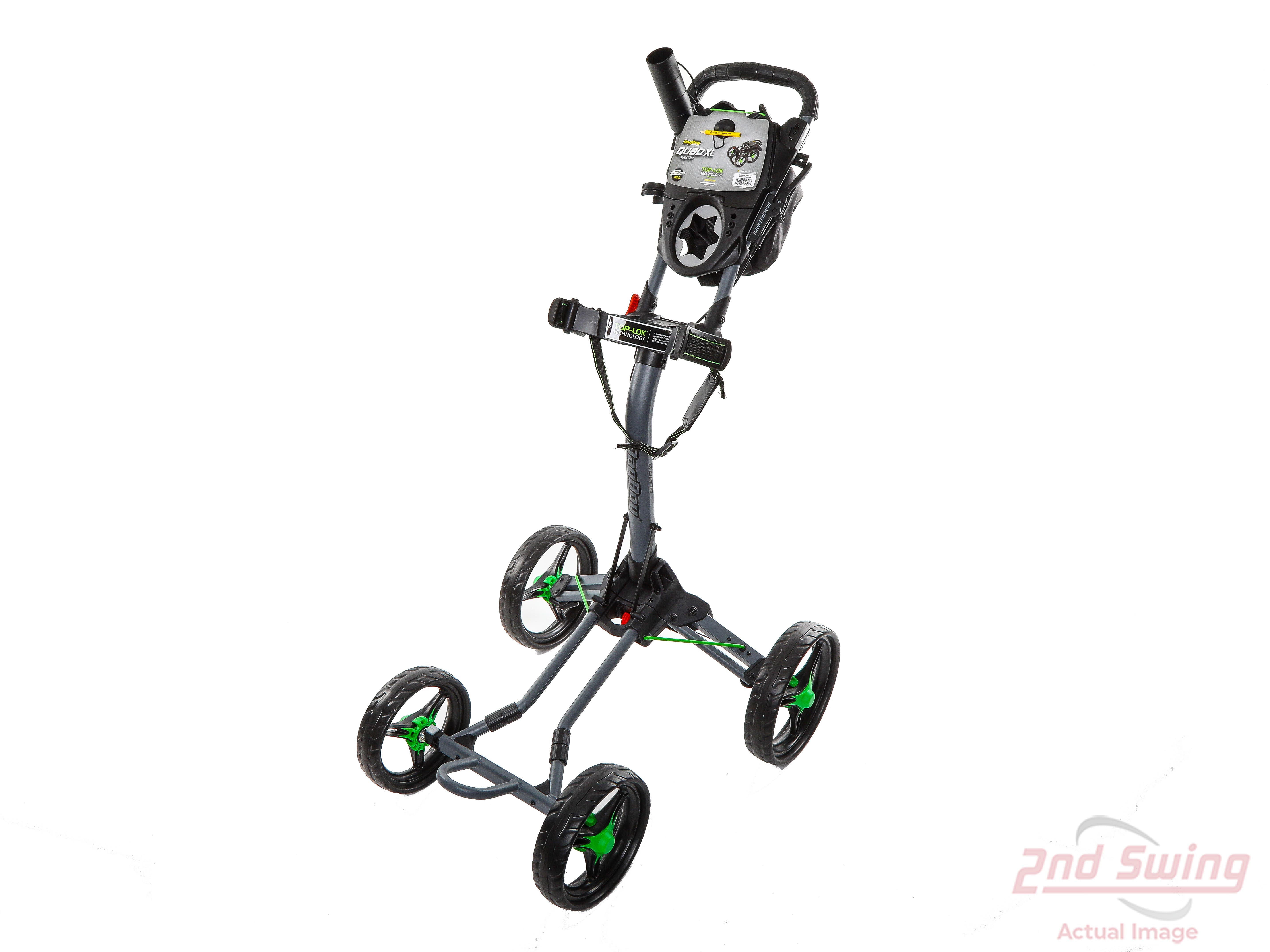 Mint Bag Boy Quad XL Push and Pull Cart Battleship Gray/Lime (D