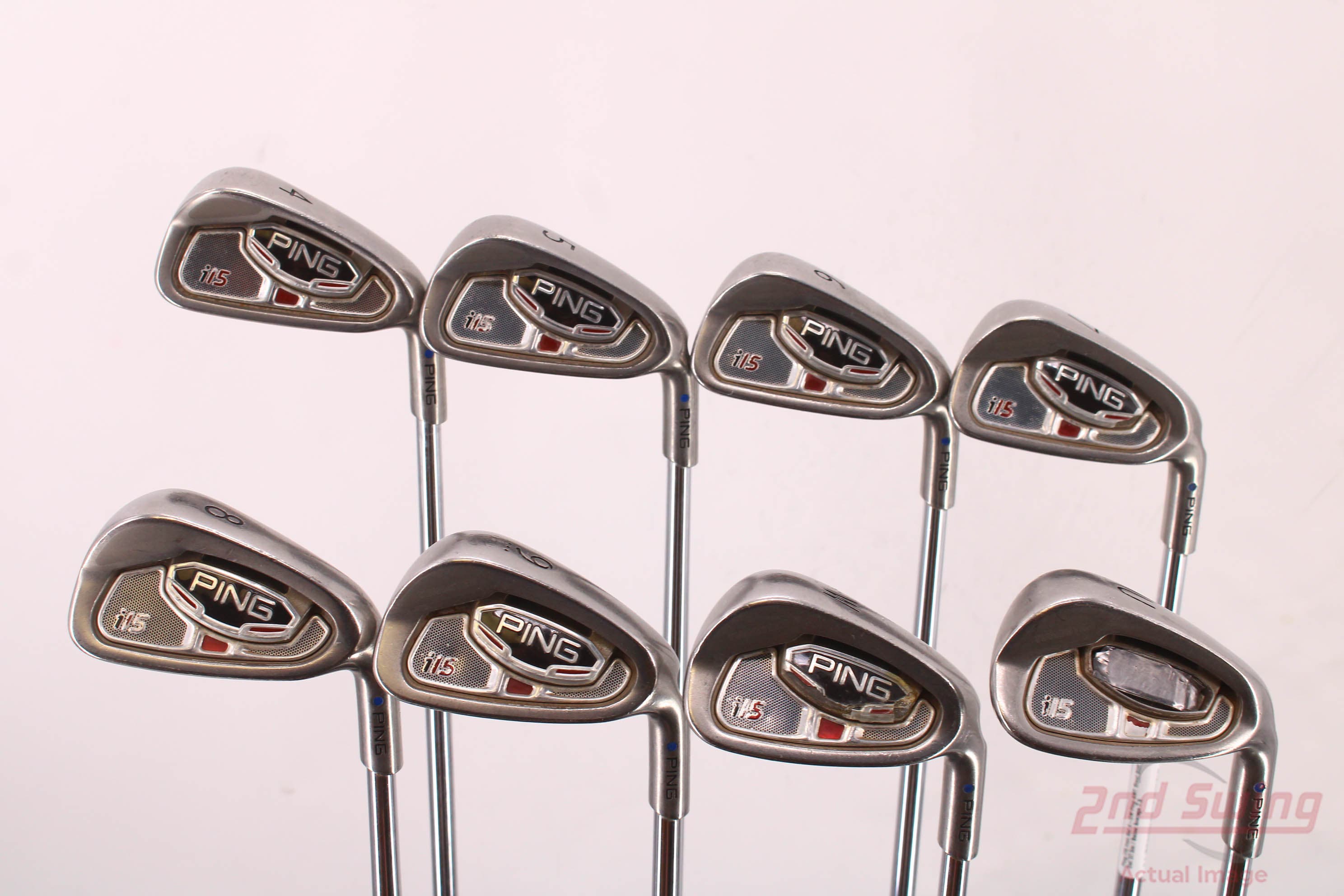 Ping i15 Iron Set 4GW Ping AWT Steel Stiff Right Handed Blue Dot 37