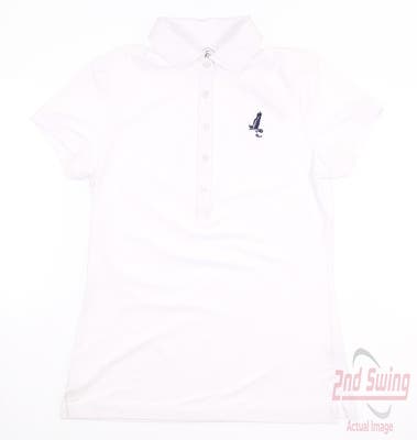 New W/ Logo Womens Fairway & Greene Claire Made In USA Polo X-Small XS White MSRP $100