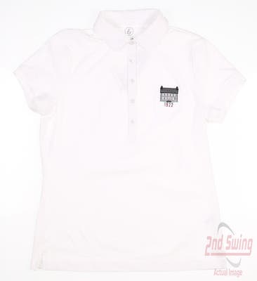 New W/ Logo Womens Fairway & Greene Claire Made In USA Polo Small S White MSRP $100