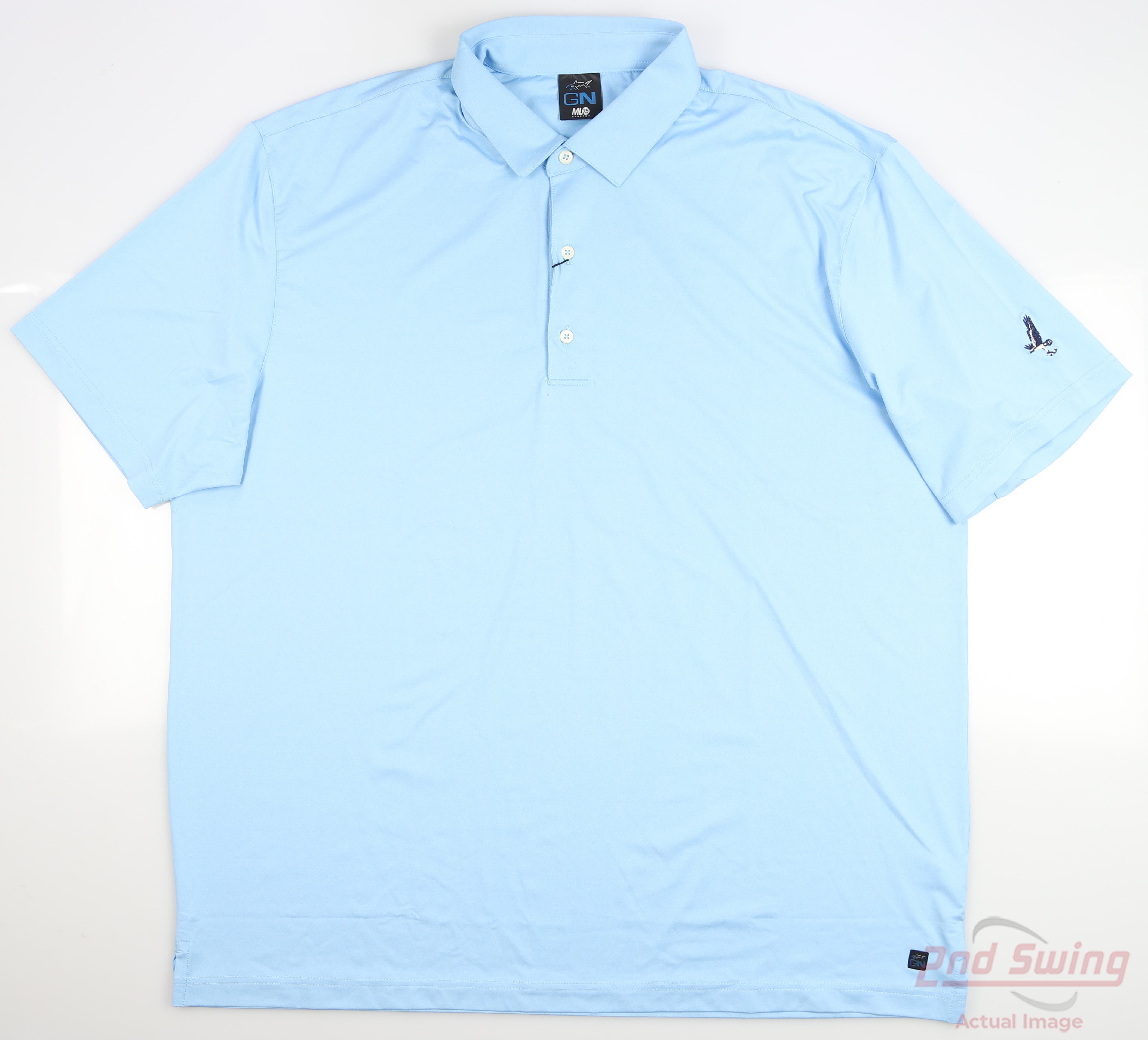 New W/ Logo Mens Greg Norman Golf Polo XXLarge XXL Blue MSRP 69 2nd