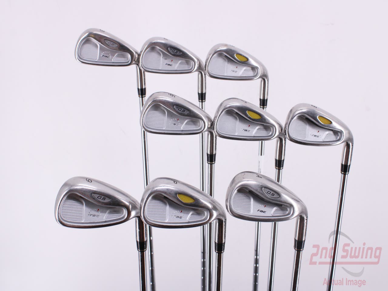 TaylorMade Rac OS 2005 Iron Set 3-PW GW Stock Steel Shaft Steel Regular Right Handed 38.25in