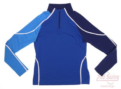 New Womens G-Fore 1/4 Zip Golf Pullover Large L Blue MSRP $145