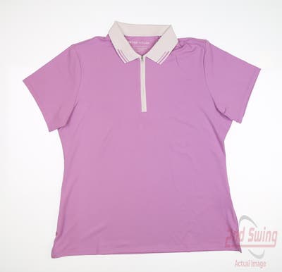 New Womens Peter Millar Golf Polo Large L Lavender MSRP $100