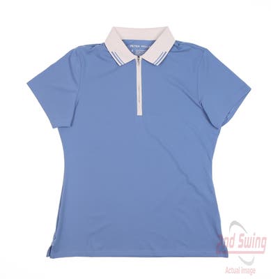 New Womens Peter Millar Golf Polo Large L Blue MSRP $100