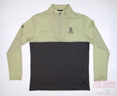 New W/ Logo Mens Level Wear Pursue 1/4 Zip Pullover Medium M Green/Charcoal MSRP $80