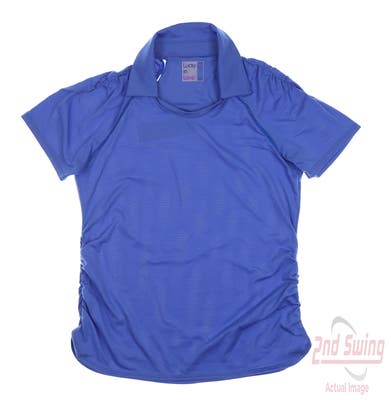 New Womens Lucky In Love Golf Polo Small S Blue MSRP $68