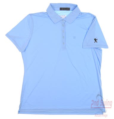 New W/ Logo Womens G-Fore Golf Polo X-Large XL Blue MSRP $120