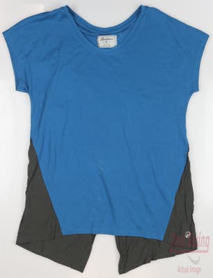 New W/ Logo Womens Level Wear Verve Golf T-Shirt Small S Blue MSRP $35