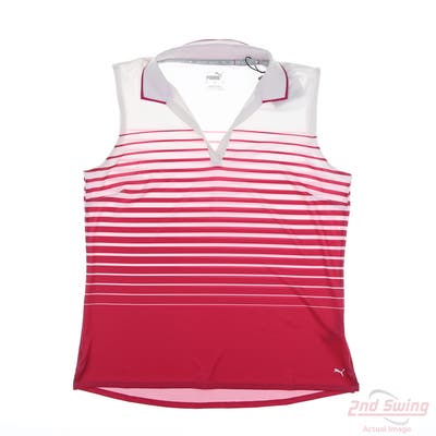 New Womens Puma Mattr Sleeveless Polo Small S Orchid Shadow MSRP $60
