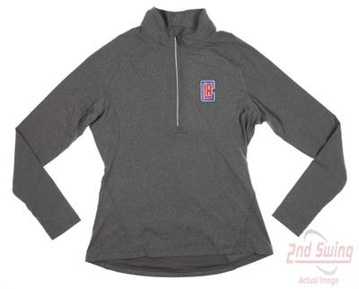 New W/ Logo Womens Level Wear LA Clippers 1/2 Zip Pullover Medium M Gray MSRP $75