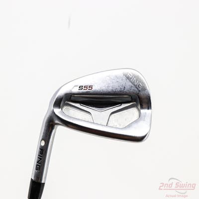 Ping S55 Single Iron 7 Iron FST KBS Tour C-Taper 120 Steel Stiff Left Handed White Dot 37.5in