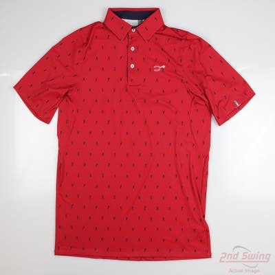 New W/ Logo Mens KJUS Polo Small S Red MSRP $120