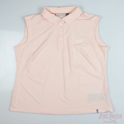 New W/ Logo Womens KJUS Sleeveless Polo Large L Pink MSRP $50