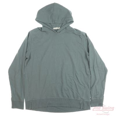 New Peter Millar Womens Golf Hoodie Hoodie Large L Green Solid MSRP $100