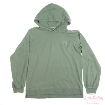 New W/ Logo Peter Millar Womens Golf Hoodie Hoodie Small S Green Solid MSRP $100