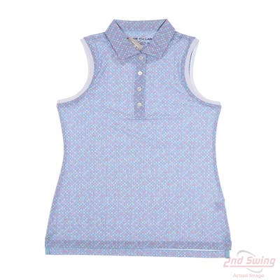 New W/ Logo Womens Peter Millar Sleeveless Polo X-Small XS Multi MSRP $95