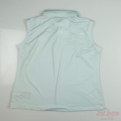 New W/ Logo Womens KJUS Sleeveless Polo Large L Blue MSRP $50