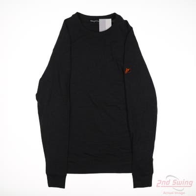 New W/ Logo Mens Straight Down Long Sleeve Small S Dark Gray MSRP $40