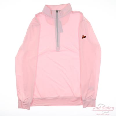 New Mens Straight Down 1/4 Zip Pullover Small S Pink MSRP $44
