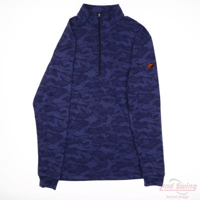 New Mens Straight Down 1/4 Zip Pullover Small S Blue MSRP $44