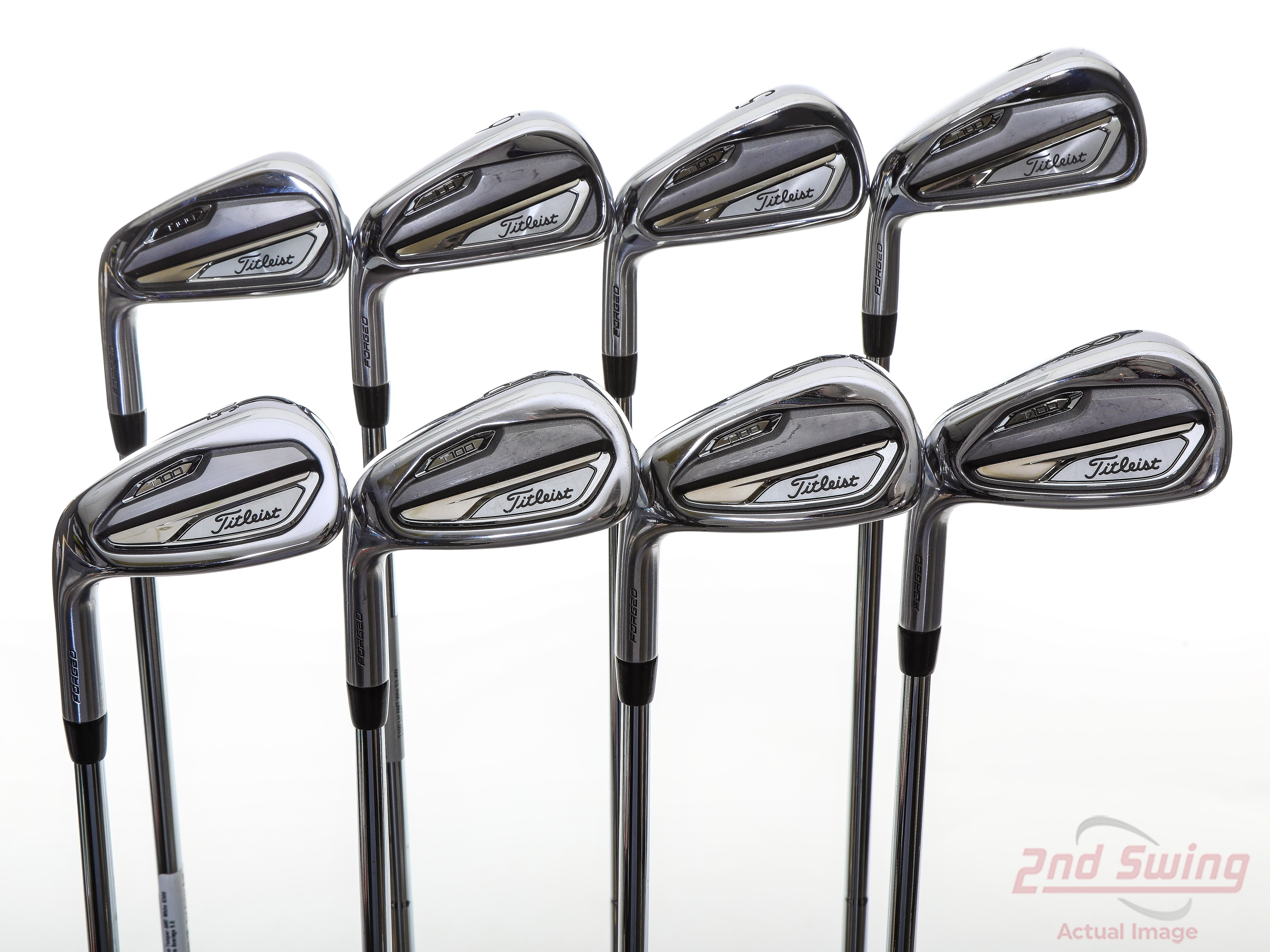 Titleist T100 Iron Set 4-PW GW True Temper AMT White S300 Steel Stiff Left Handed 38.0in