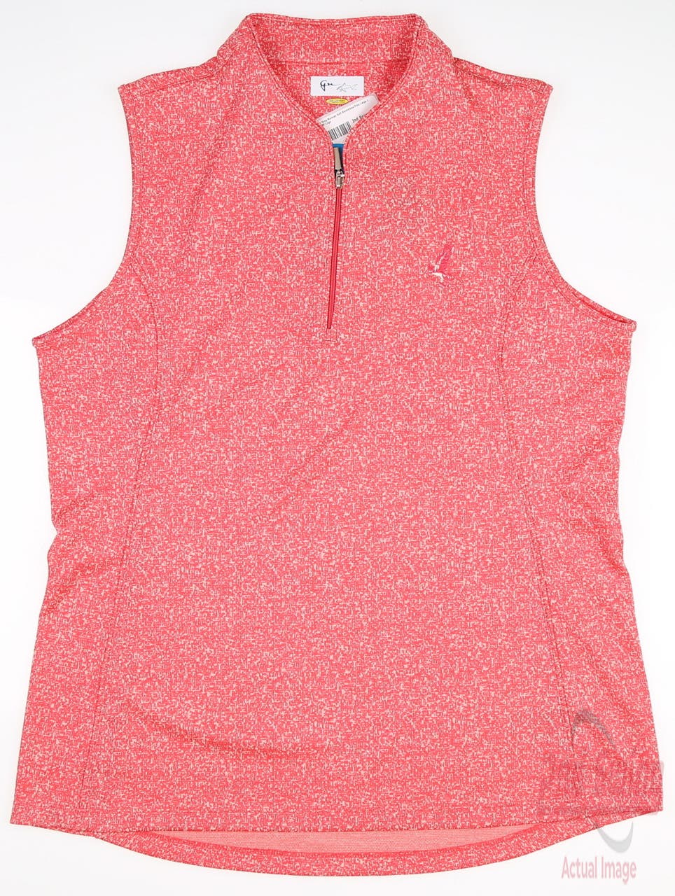 New W/ Logo Womens Greg Norman Golf Sleeveless Polo Large L Red MSRP $75