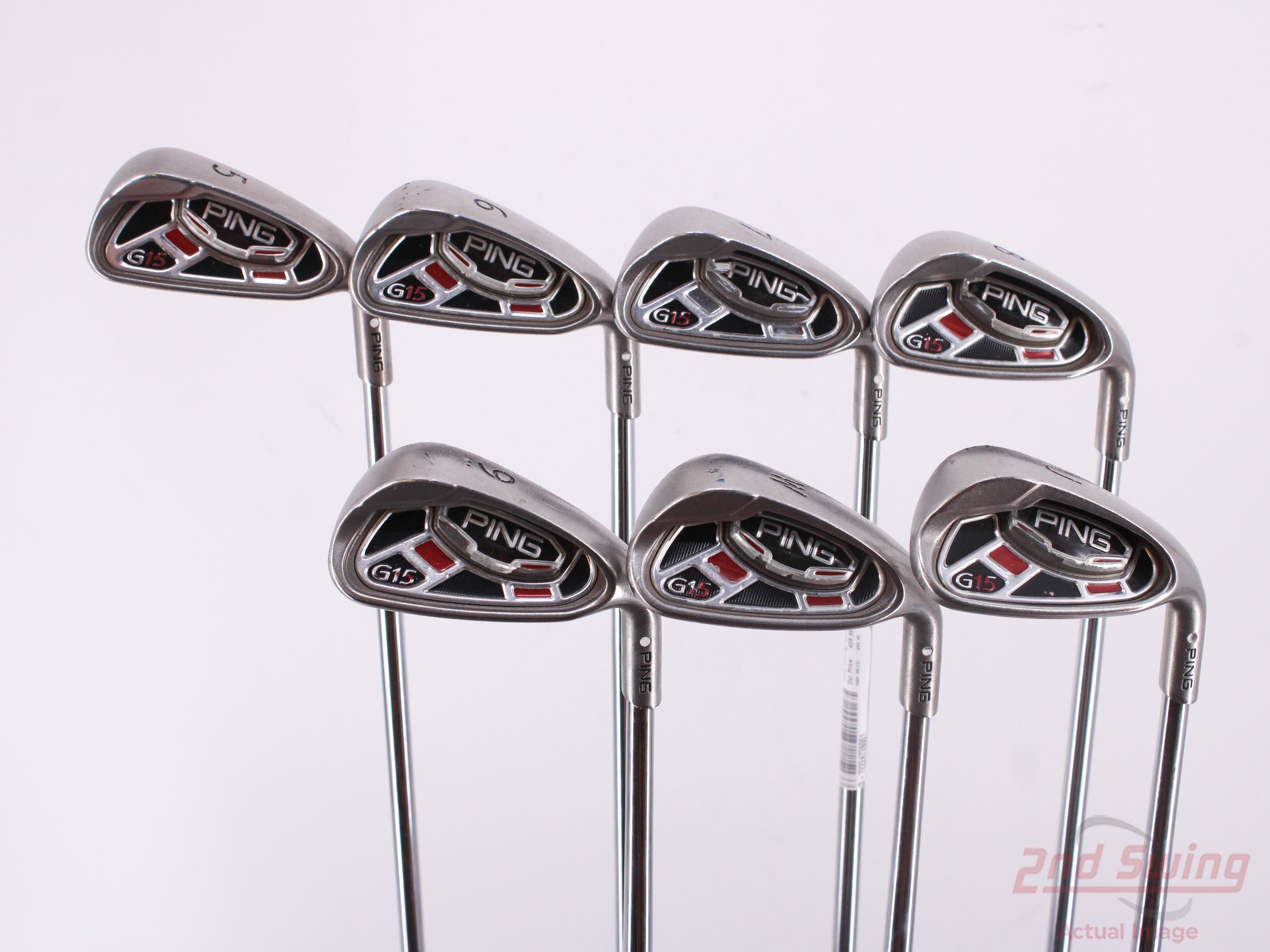 Ping G15 Iron Set 5PW GW Ping AWT Steel Regular Right Handed White Dot