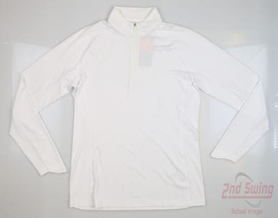 New Womens Puma 1/4 Zip Golf Pullover Small S White MSRP $70