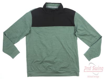 New Mens Puma Cloudspun Colorblock 1/4 Zip Pullover Medium M Green MSRP $80