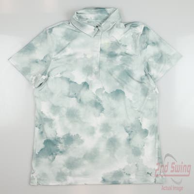 New Womens Puma MATTR Cloudy Polo Small S Green MSRP $70