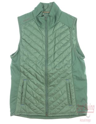 New Womens Puma Frost Quilted Vest Small S Green MSRP $70