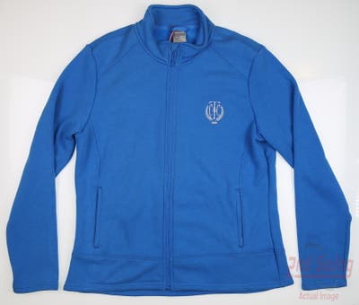 New W/ Logo Womens Level Wear Golf Full Zip Sweatshirt X-Large XL Blue MSRP $85
