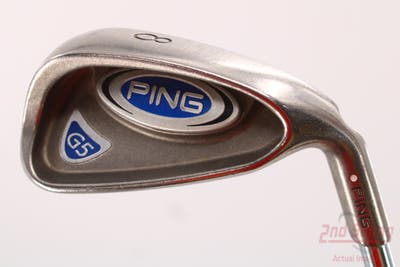 Ping G5 Single Iron 8 Iron Stock Steel Shaft Steel Stiff Right Handed White Dot 37.75in