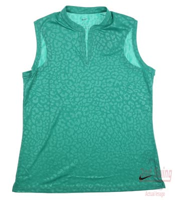New Womens Nike Golf Sleeveless Polo Medium M Green MSRP $60