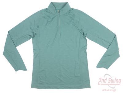 New Womens Puma Youv 1/4 Zip Pullover Small S Green MSRP $70