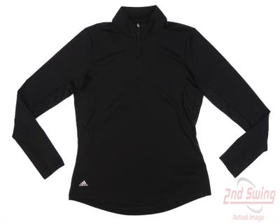 New Womens Adidas Ultimate365 1/4 Zip Pullover Small S Black MSRP $65