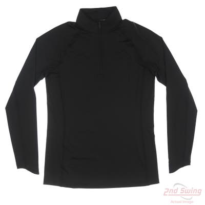 New Womens Puma YOUV 1/4 Zip Pullover Small S Black MSRP $70