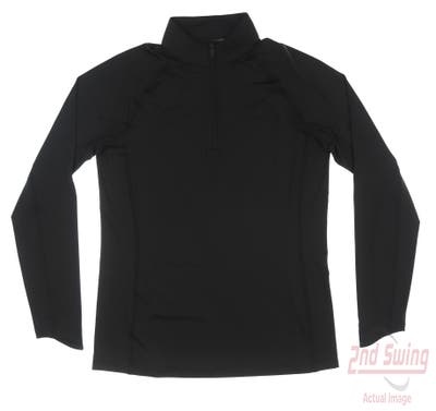New Womens Puma YOUV 1/4 Zip Pullover Small S Black MSRP $70