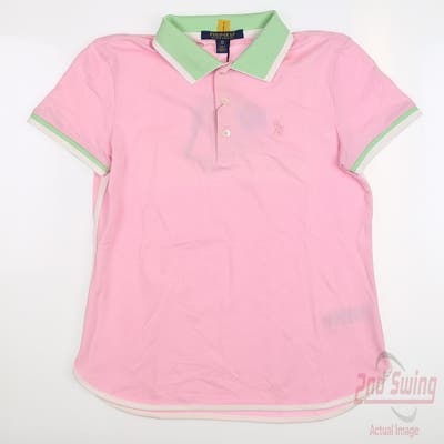 New Womens Ralph Lauren Golf Polo X-Small XS Pink/Green MSRP $99