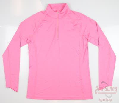 New Womens Puma Youv 1/4 Zip Pullover Small S Pink MSRP $70