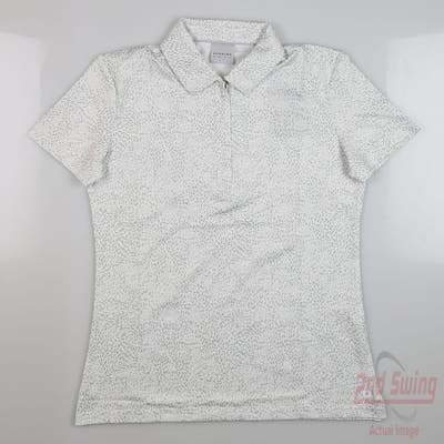 New Womens Dunning Polo X-Small XS White Grey MSRP $70