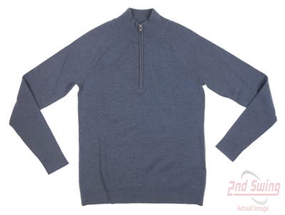 New Womens Peter Millar Golf 1/4 Zip Sweater Small S Blue MSRP $225