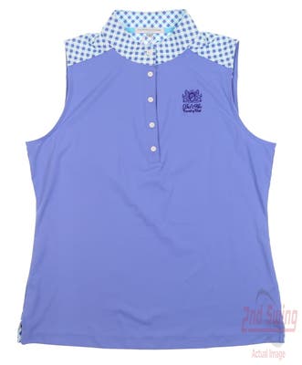 New W/ Logo Womens Fairway & Greene Sleeveless Polo Small S Purple MSRP $105