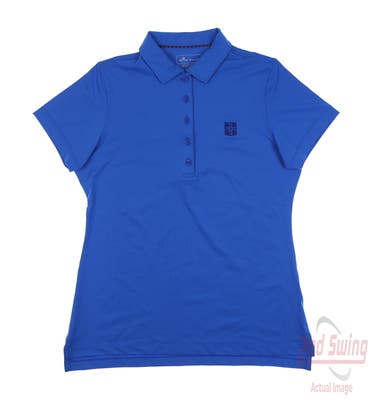 New W/ Logo Womens Peter Millar Polo Small S Blue MSRP $99