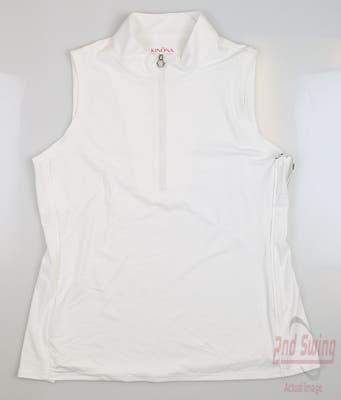 New Womens Kinona Sleeveless Polo Medium M White MSRP $104