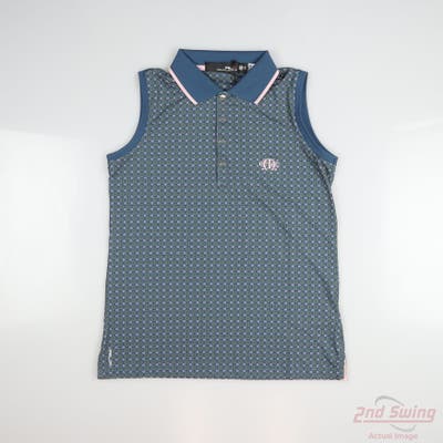 New W/ Logo Womens Ralph Lauren RLX Sleeveless Polo X-Small XS Multi MSRP $99
